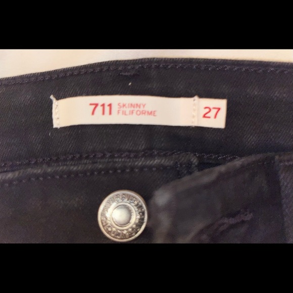 LEVI'S Womens 711 Skinny Jeans - Size 27 - Soft Black - Picture 5 of 5